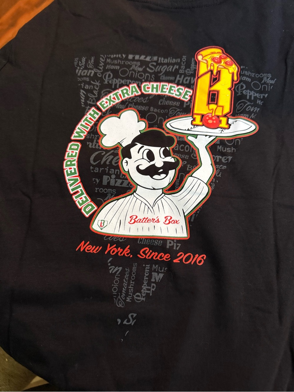 Black Graphic Chef Pizza T-Shirt - New York